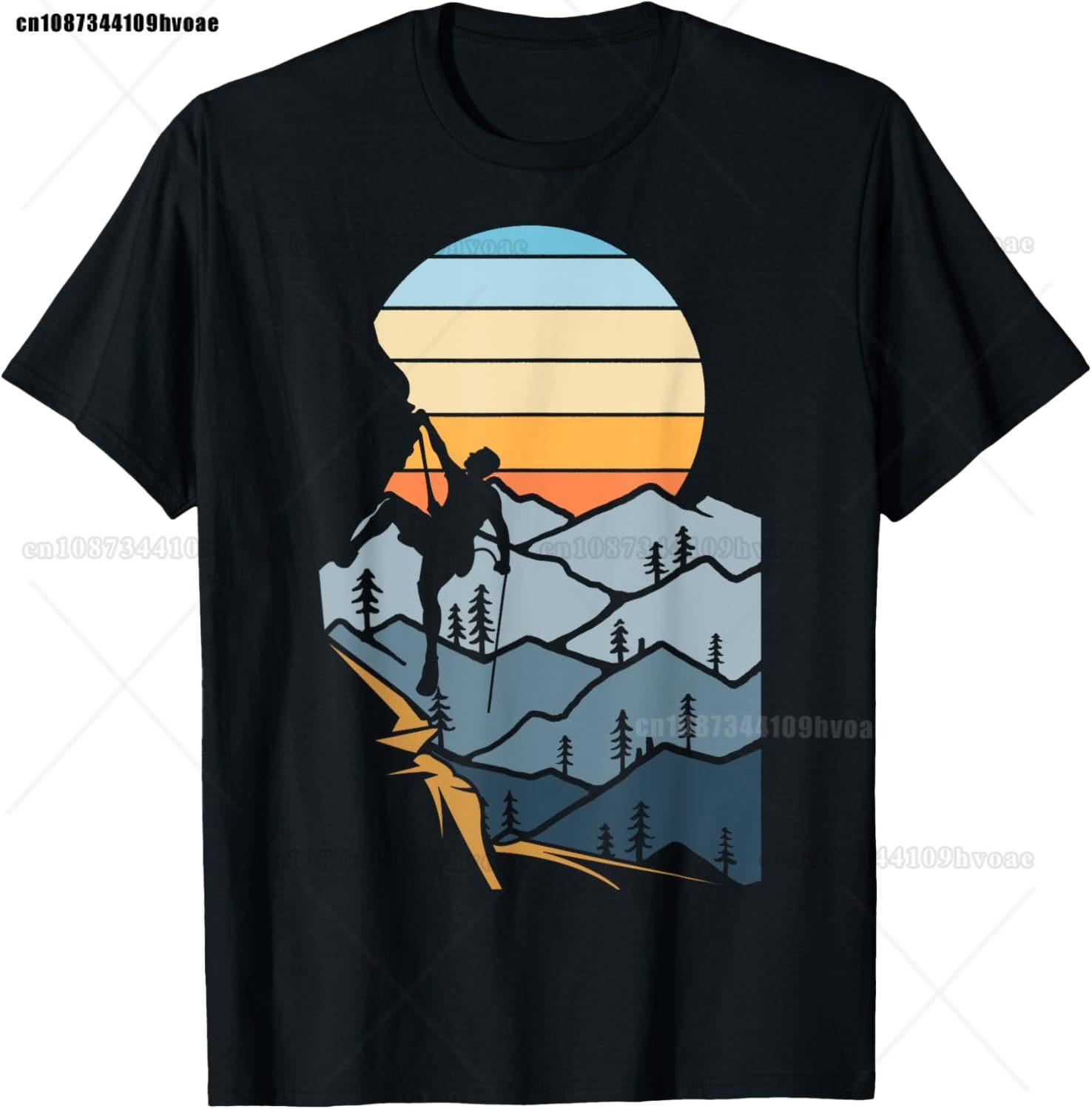 Mountain Climber Boulder Sports Hobby Retro Rock Climbing TShirt - Men s Summer Cotton Graphic Tee S разноцветный