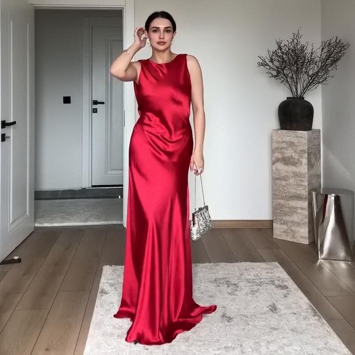 2025 Summer Elegant Sleeveless Round Neck Long Dress for Women