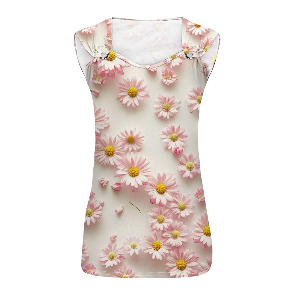 Dámské tílko Společenské košile pro volný čas Léto Volný střih Košilka Roztomilé trendy oblečení Halenky bez rukávů