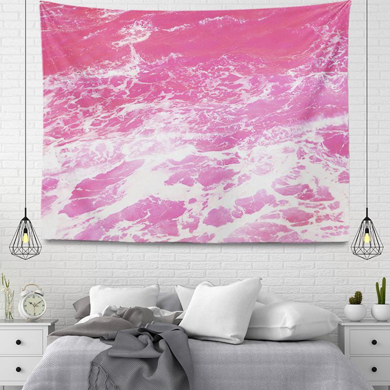 Summer Seaside Waves Sunset Beautiful Scenery Printing Pattern Tapestry Home Living Room Bedroom Wall Decoration Tapestry