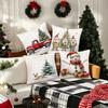 Christmas Decoration Pillowcase New Year Gift Winter Snowman Car Christmas Tree Pillow Cover Sofa Cushion Cover Home Decoration