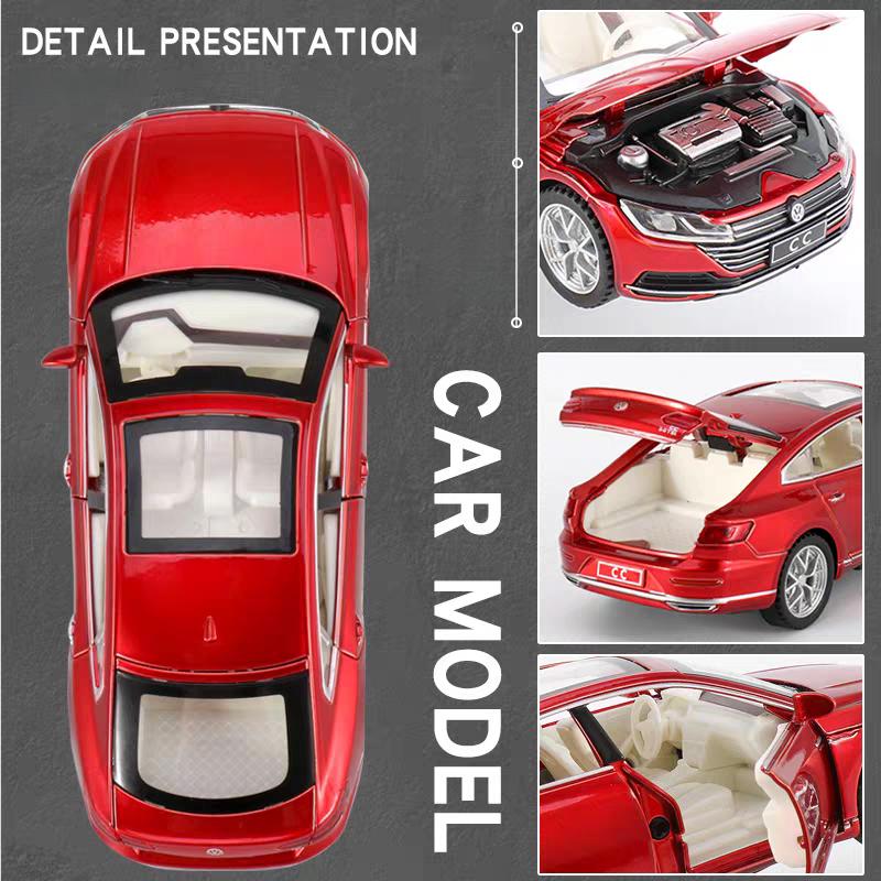 Volkswagen Arteon CC Sport Coupe Simulation Diecast & Toy Vehicles Sounds & Light Pull Back Car 1:32 Alloy Model Gifts For Children