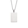 European & American Style Geometric Necklace - Mirror Finish Stainless Steel Rectangle with Laser Logo Option