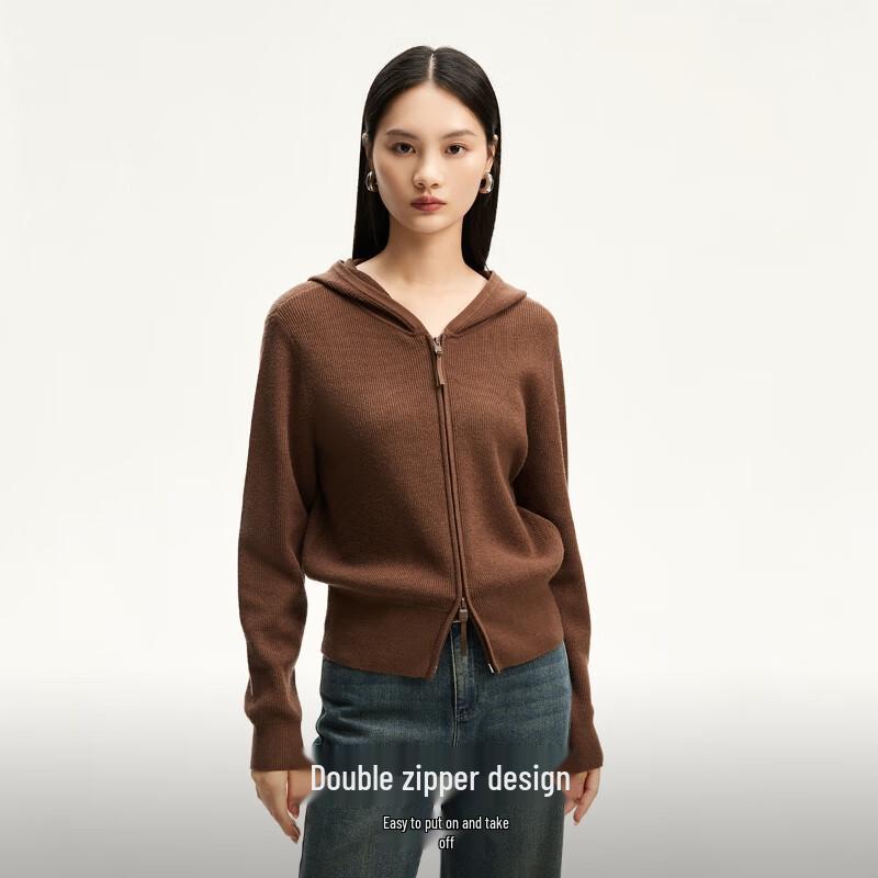 VEROMODA Ribbed Hooded Cardigan