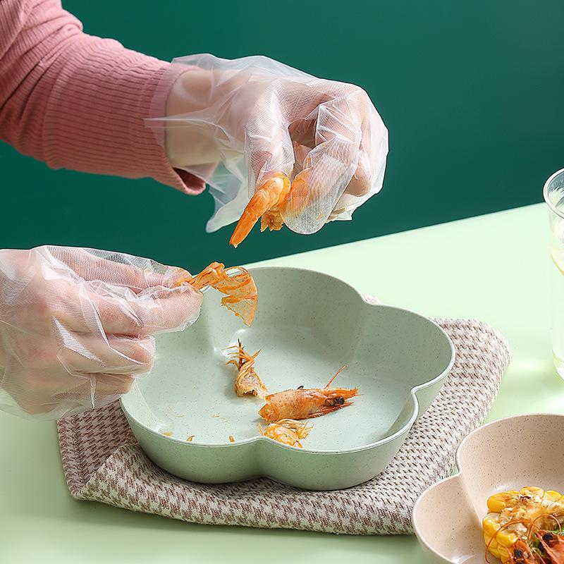 Colorful Petal Fruit Dish - Cute Wheat Straw Flower Plate for Snacks and Bones