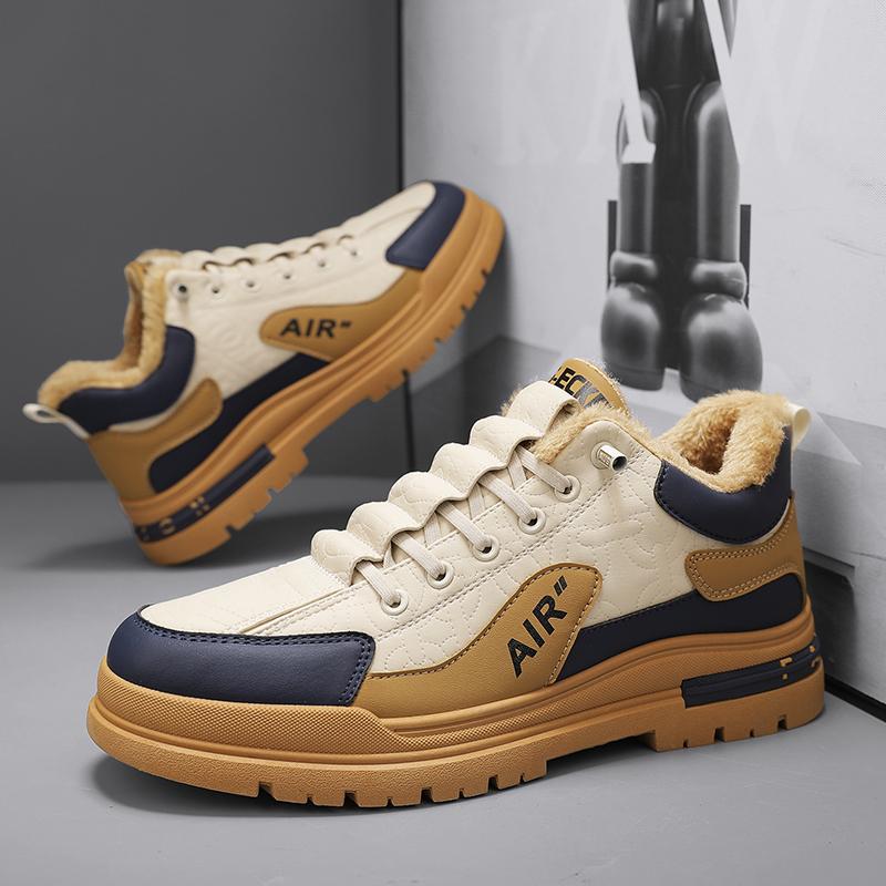 Men's Casual Sneakers Luxury Winter Shoes  Extra Warm Plush Winter Boots for Men Tennis Shoes, Skateboard, High-top Shoes