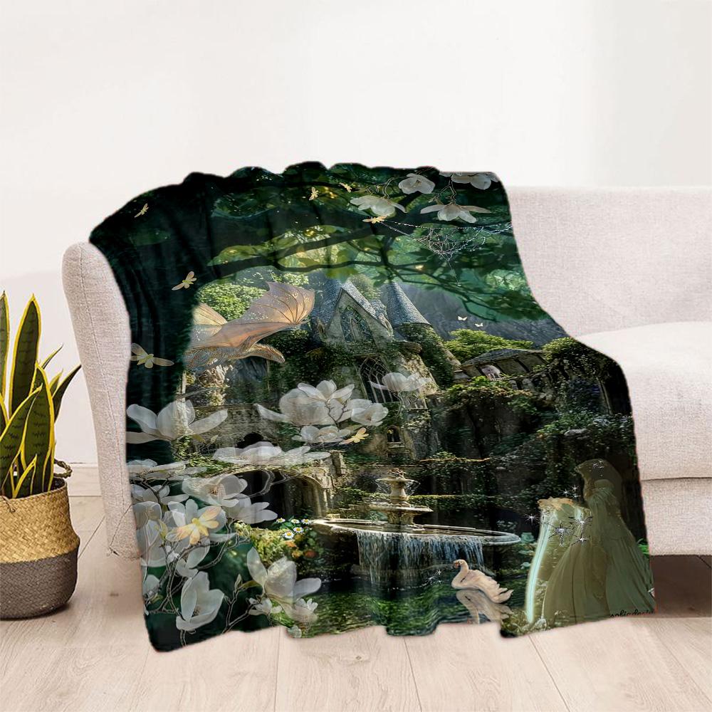 Gothic Style Blanket Ultra-Soft Suitable for Office Bedding Seaside Four Seasons Universal Modern Style Birthday Christmas Gift Blanket