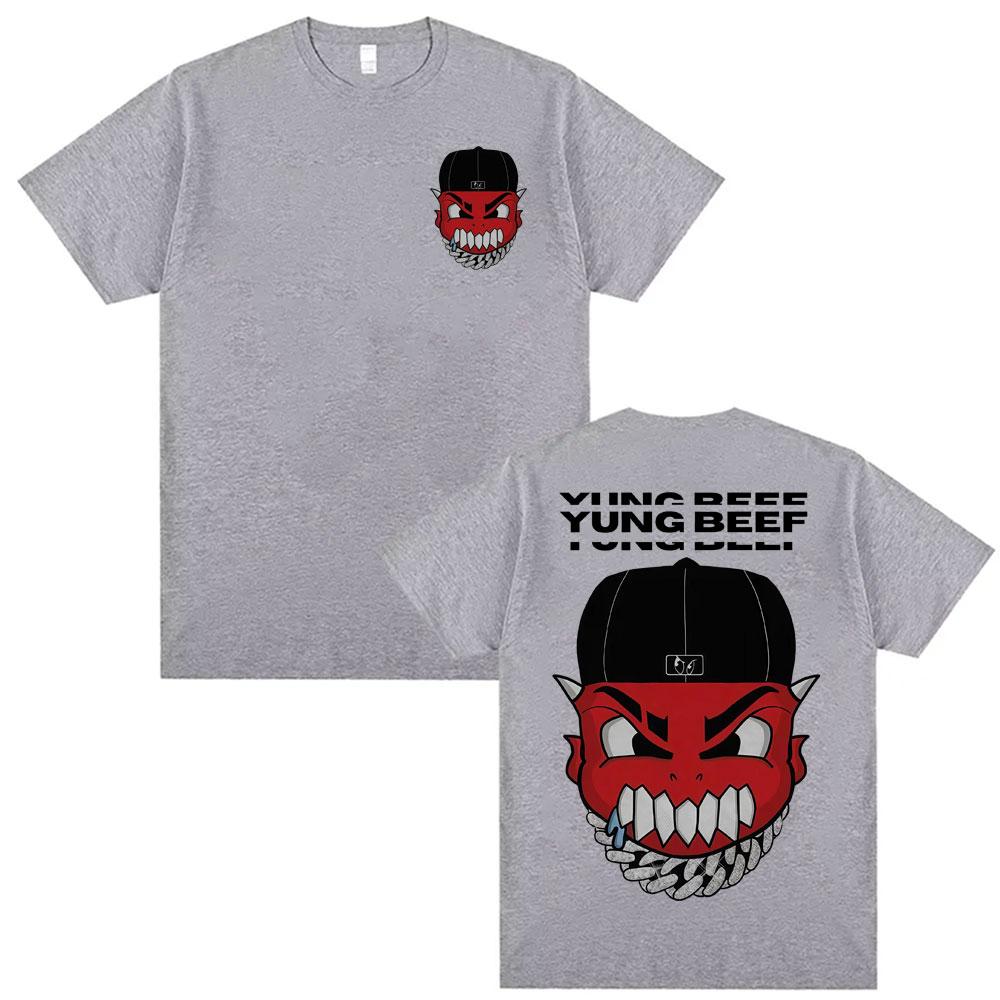 Rapper Yung Beef Album Pattern Tshirt Mens Harajuku Gothic Hip Hop Tshirt Casual Comfortable Round Neck Tshirt Street Wear