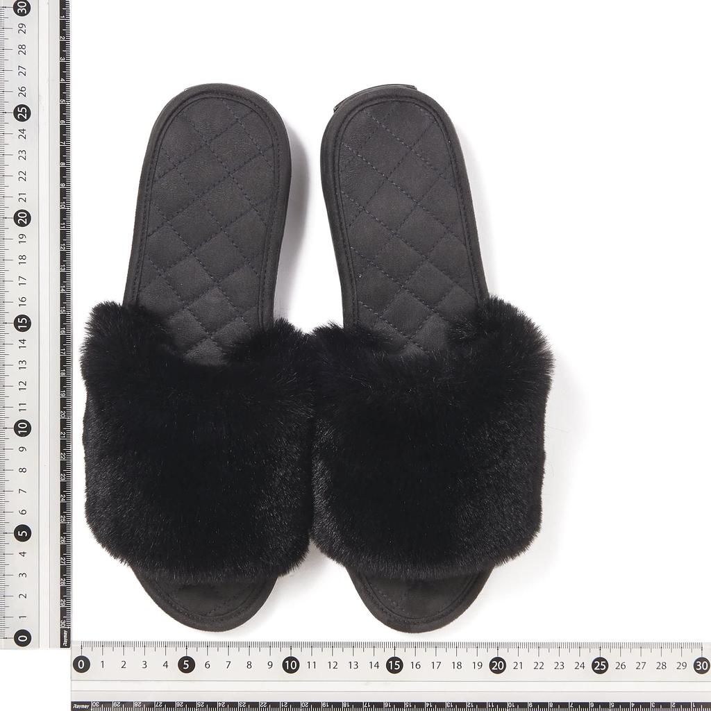 X Tellerzimmer Schwarz [Francfranc] Öko-Pelzschuhe,