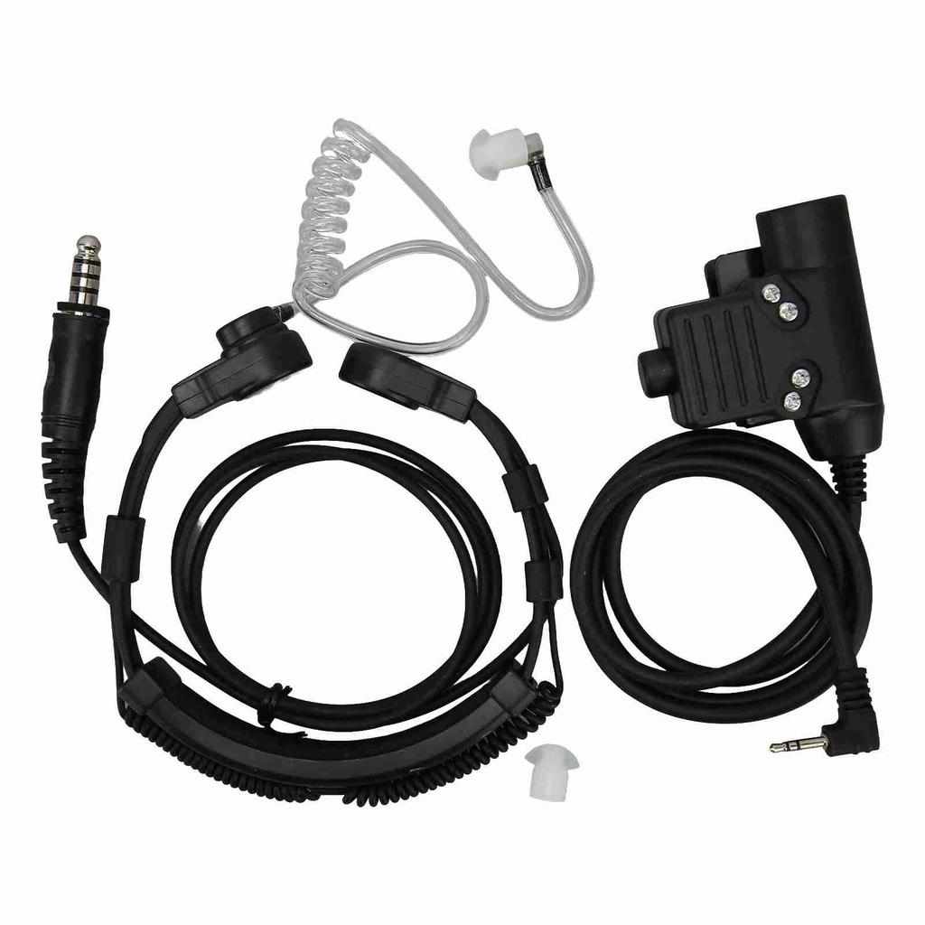 Auricolare Microfono Gola Tubo Acustico Trasparente Auricolare Walkie Talkie Cuffia con PTT U94