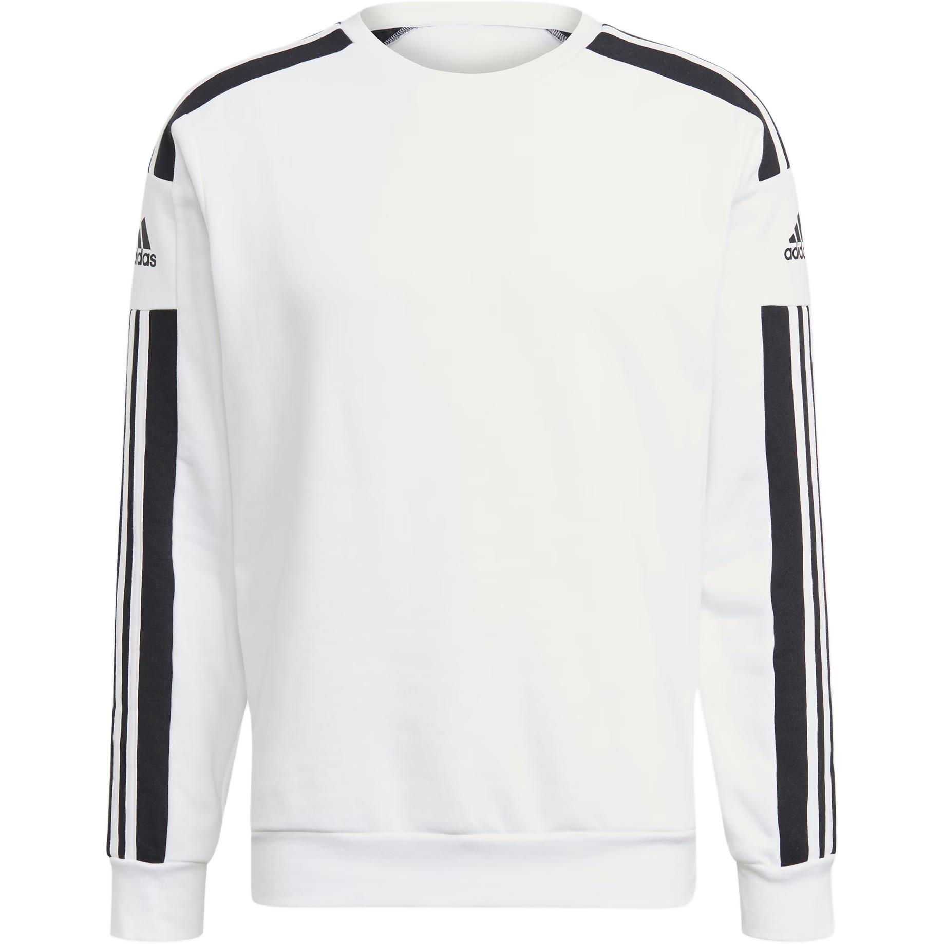 Men s adidas Stripe Logo Printing Long Sleeves Pullover White GT6641 S