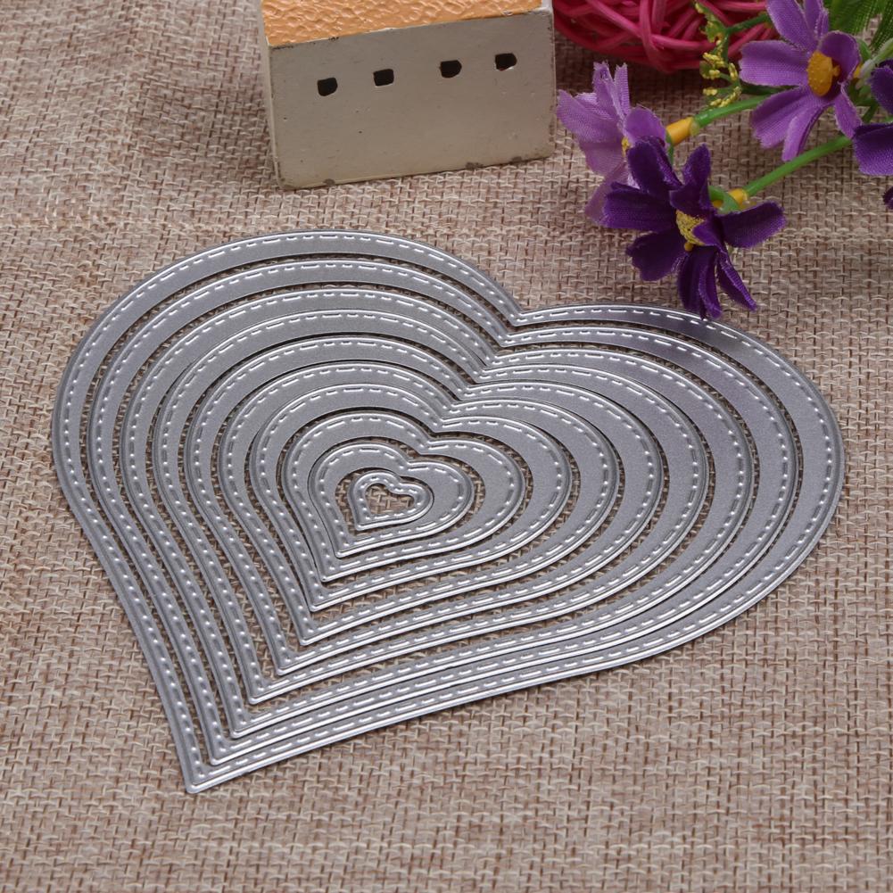 Buy 10X Heart Sewing Thread Metal Die Cutting Dies For DIY Scrapbooking ...
