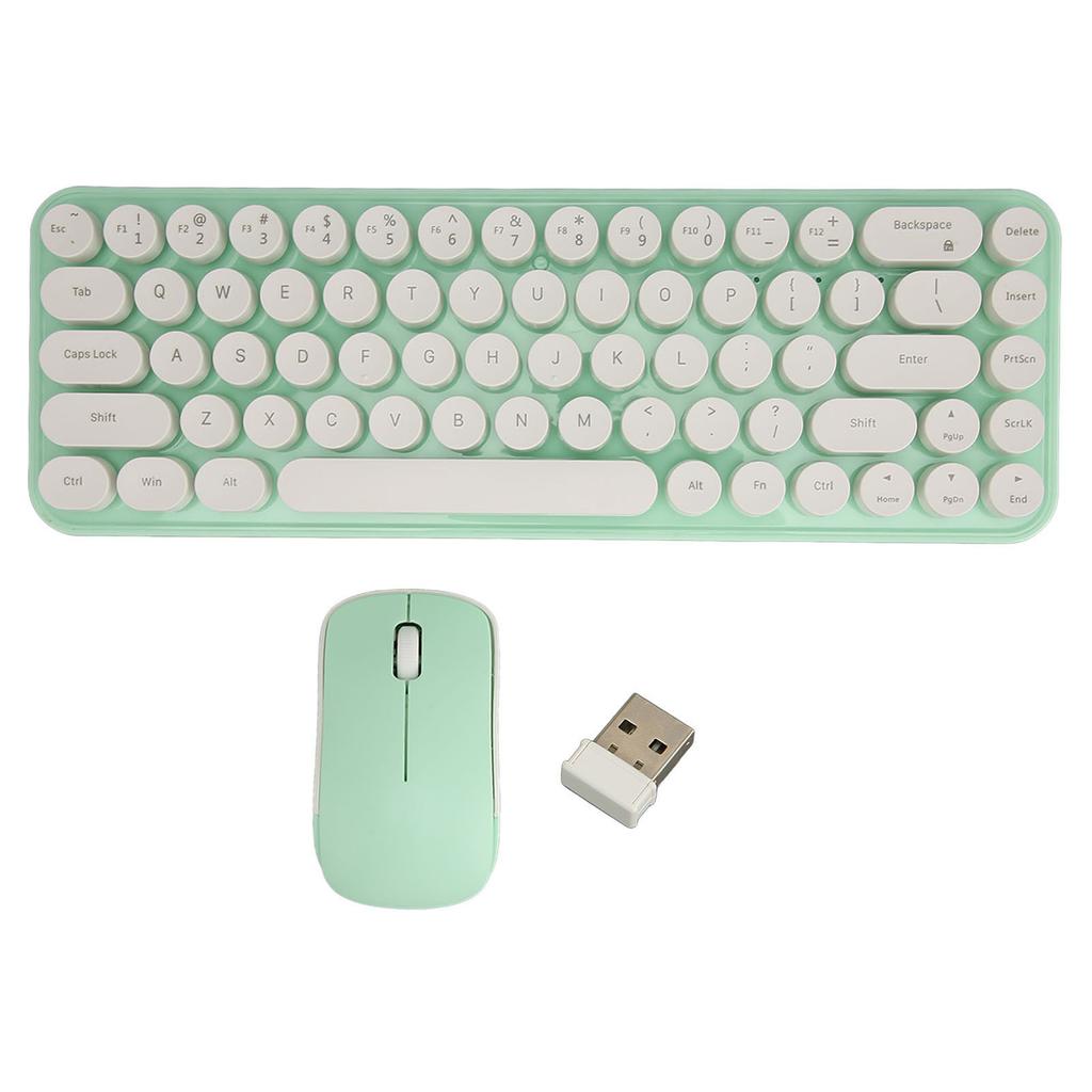 Wireless Keyboard Mouse Combo Portable Retro Silent 2.4G Wireless 68 Keys Keyboard Mouse Set