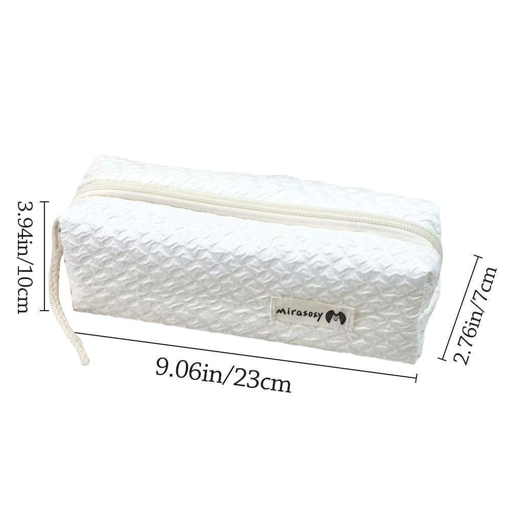 Zipper Closure Zipper Pouch Textured Surface Pencil Case High Quality Makeup Bag  Makeup Storage