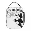 Let's All Follow F-Felix Cat Insulated Lunch Bags Food Bag Leakproof Thermal Cooler Lunch Boxes For School Office