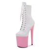 Shoes Women's Patent Leather Short Boots - 20cm Ultra High Heel with Platform, for Pole Dance, Runway, Nightclub - 26 Color Choose