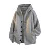 Men's Hooded Knit Cardigan Casual Button Down Sweater Jacket