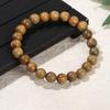 8mm Wooden Beads Bracelet Vintage Natural Wood Meditation Elastic Bracelets Women Healing Balance Ethnic Style Jewelry