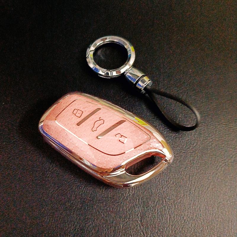 Luxury Diamond Tpu For Mg 4 Mg4 Ev Mg Hs Gt Zs Ev Zx Mg5 Mg6 3 Button Remote Car Key Case Cover Holder Keychain Accessories