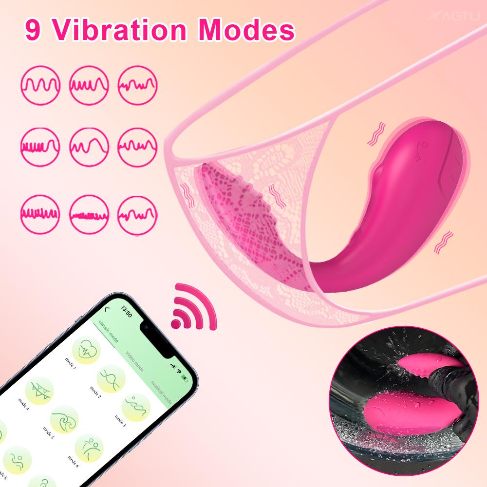 APP sterowanie Bluetooth wibrator dla kobiet łechtaczka G Spot Dildo Massager z 2 silnikami wibrujące jajko majtki zabawki erotyczne dla dorosłych