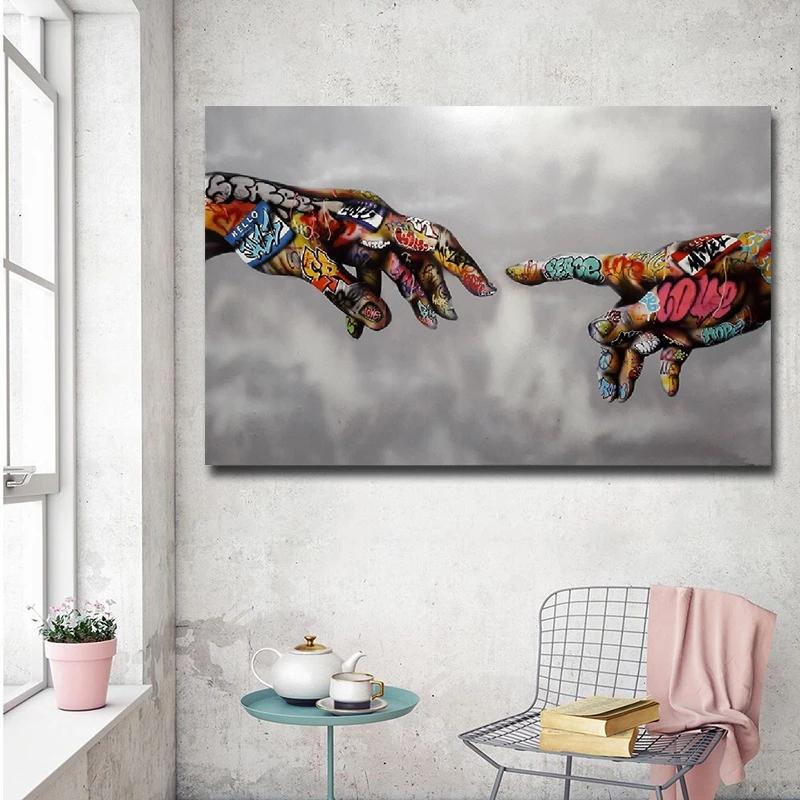 Graffiti art canvas painting street art hand posters and prints on canvas art wall decoration for living room home design No Frame