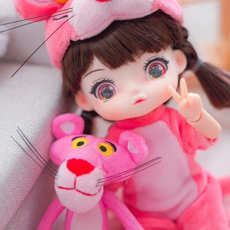 New POP MART Pop Mart IP Viya Doll Pink Panther, Trendy Figure 21cm Ball Jointed Dolls 6941448619680
