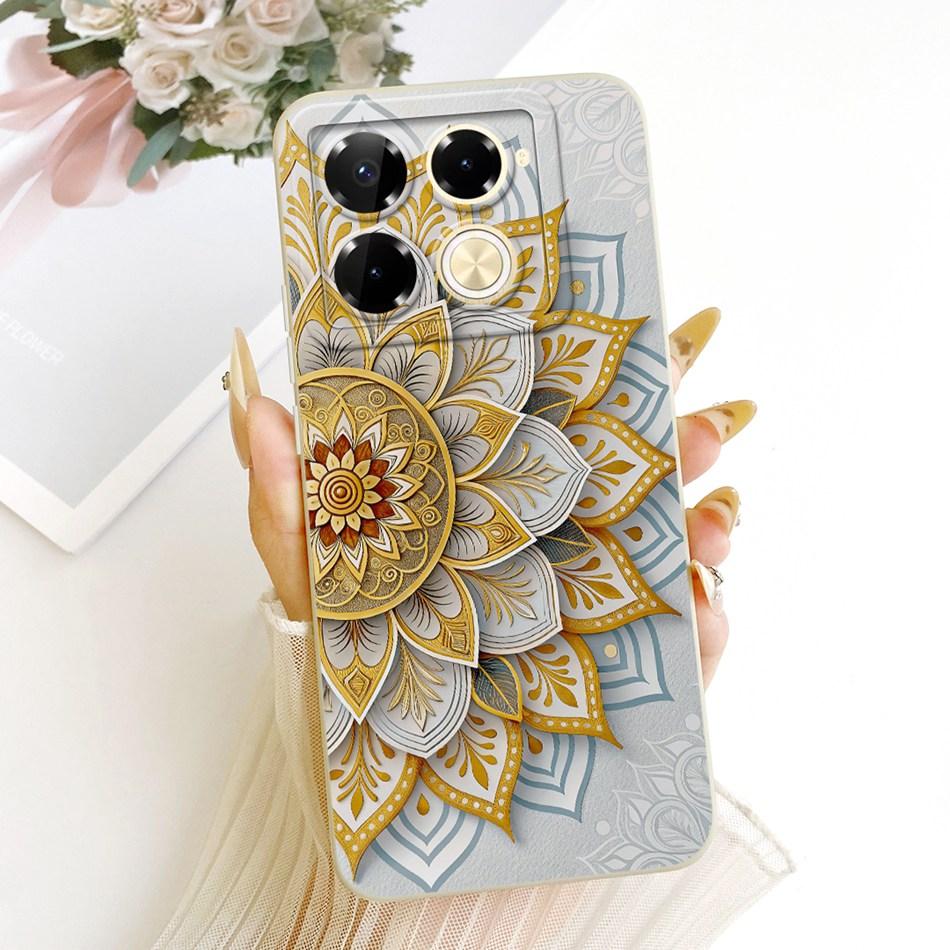 For Infinix Note 40 Pro 4G 5G / Note 40 Pro+ / Note40 X6853 Cute Cat Flower Cartoon Phone Case Soft Silicone Cover Bumpers