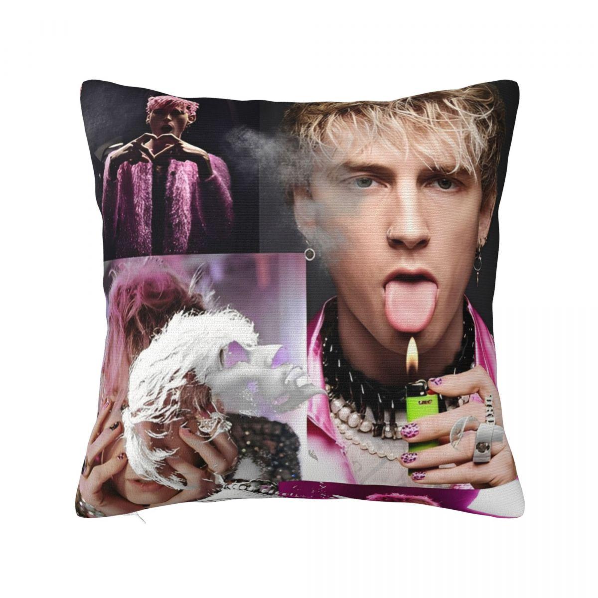 

MGK Machine Gun Kelly Rapper Pillow Cover Fashion Pillow Case Soft Custom DIY Cushion Cover Pillowcases For Living Room Chair 12x12Inch