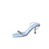 Sandals Spring Square Toe Thin Heel High Heel Elegant French Style FashionMetal Open Toe Women's