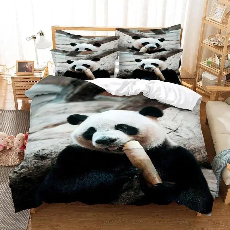 Luxury New 3D Print Panda Comfortable Duvet Quilt Cover Pillowcase Bedding Set Children Bedroom Decoration Home Textile