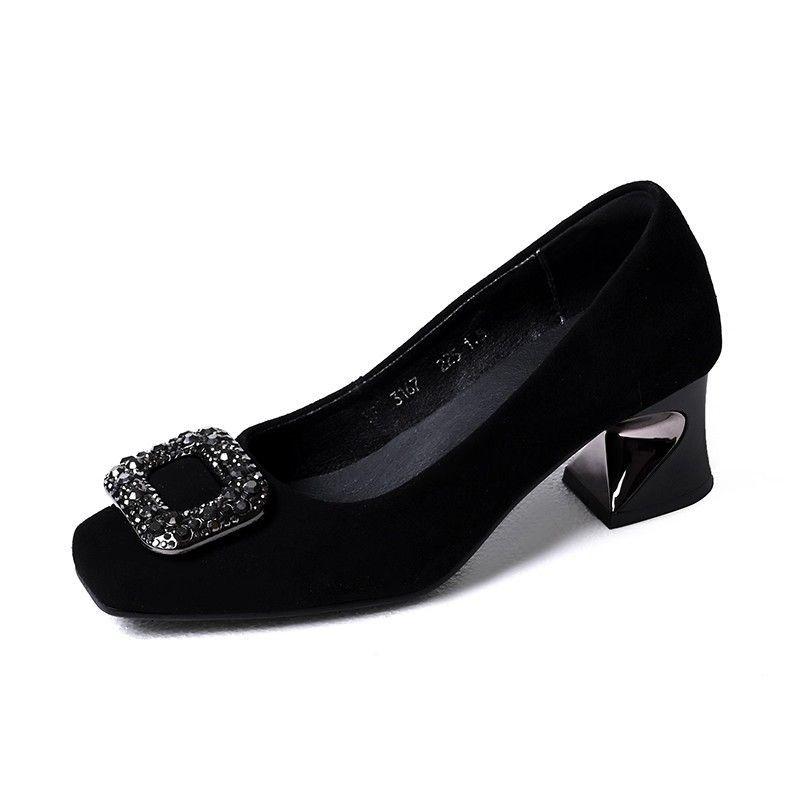 Damenmode elegant Komfort Frühling & Sommer Slip-On Schuhe mit Blockabsatz Dame Sexy Party Nachtclub Hochzeit Pumps ab531