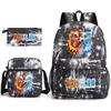 CR7 Ronaldo Backpack Football 67 Print School Bag With Shoulder Bag & Pencil Case For Student Boys Gift Daily Travel Rucksack
