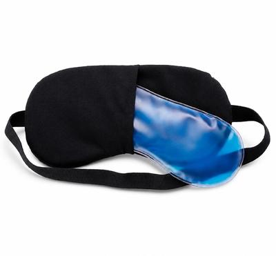 Cooling Gel Eye Mask, Black, Reusable, for Dark Circles, Puffy Eyes, Pain Relief, Universal Fit