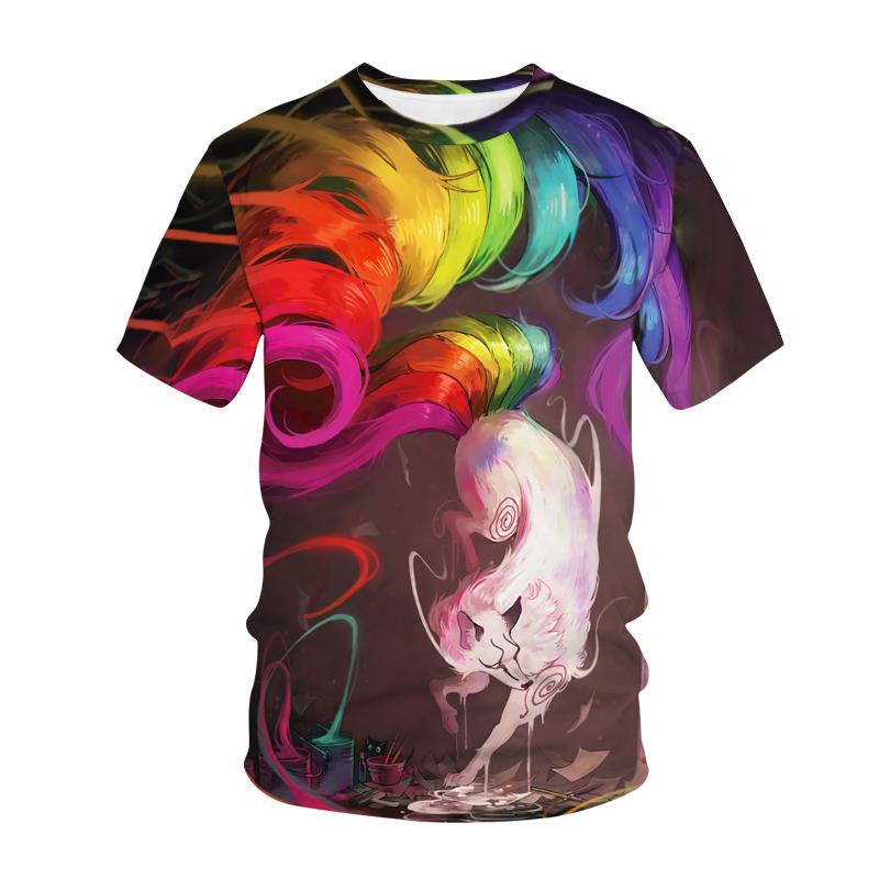 Kawaii Animals Foxes 3D Printed Kids T Shirt Fashion Casual Cartoons T-shirt Boys Girls Children's Clothing for Girls