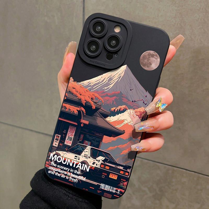 Black Mountain INS Design Silicone Phone Case For Xiaomi Redmi Note 14 13 12 Pro Plus 5G 12S 11 10 Redmi 12 13 14C 13C 12C Cover
