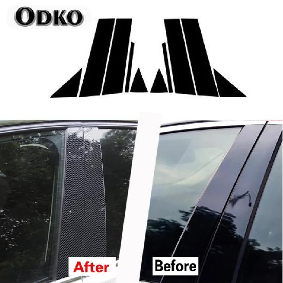 10 Pcs Car Pillar Posts Door Window Trim Decal Cover for Mazda 3 Axela 2014 2015 2016 2017 2018 Accessories Exterior Parts