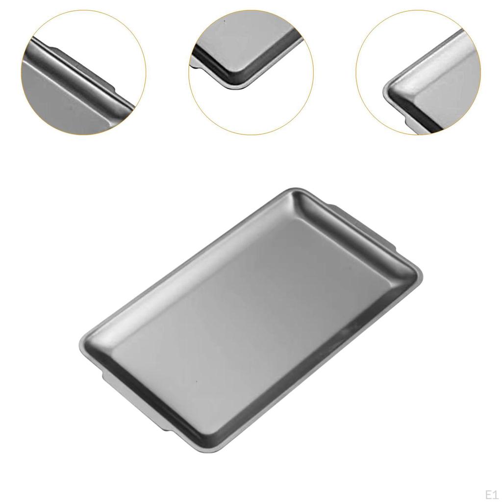 Organizer Tray for Serving, Rectangle Plate in Stainless Steel Commercial Use