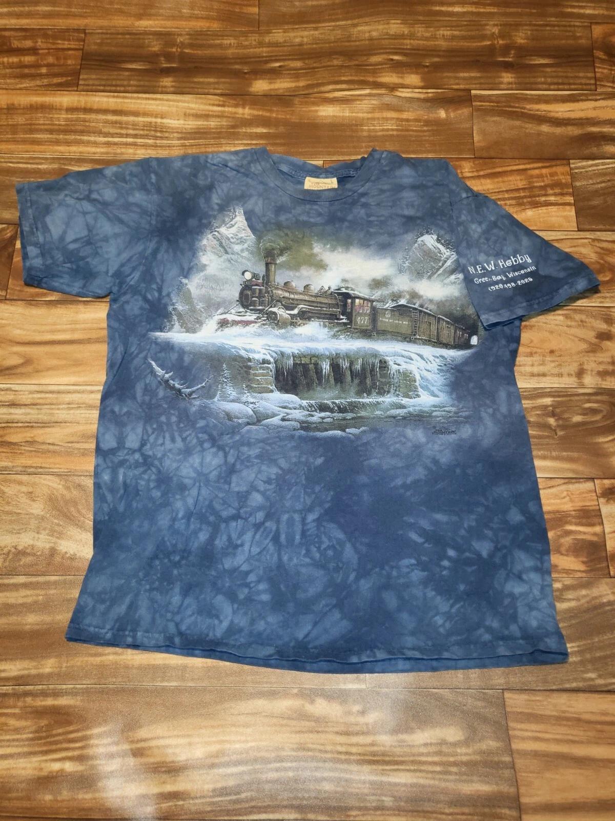 Vintage Tie Dye The Mountain Train Mountain Nature T Shirt Size Large 3XL