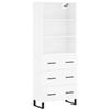 VidaXL Buffet haut Blanc 69,5x34x180 cm Bois d'ingénierie 3189405