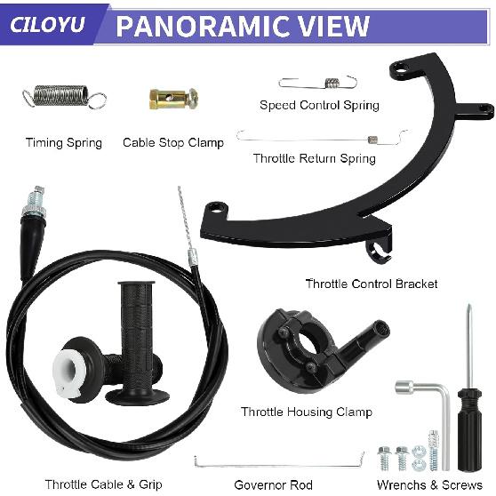 Throttle Control Linkage Bracket With Mini Bike Throttle Kit Compatible With Predator 79Cc 98Cc 99Cc 3.0HP Engine Coleman CT100U CC100X Massimo MB100