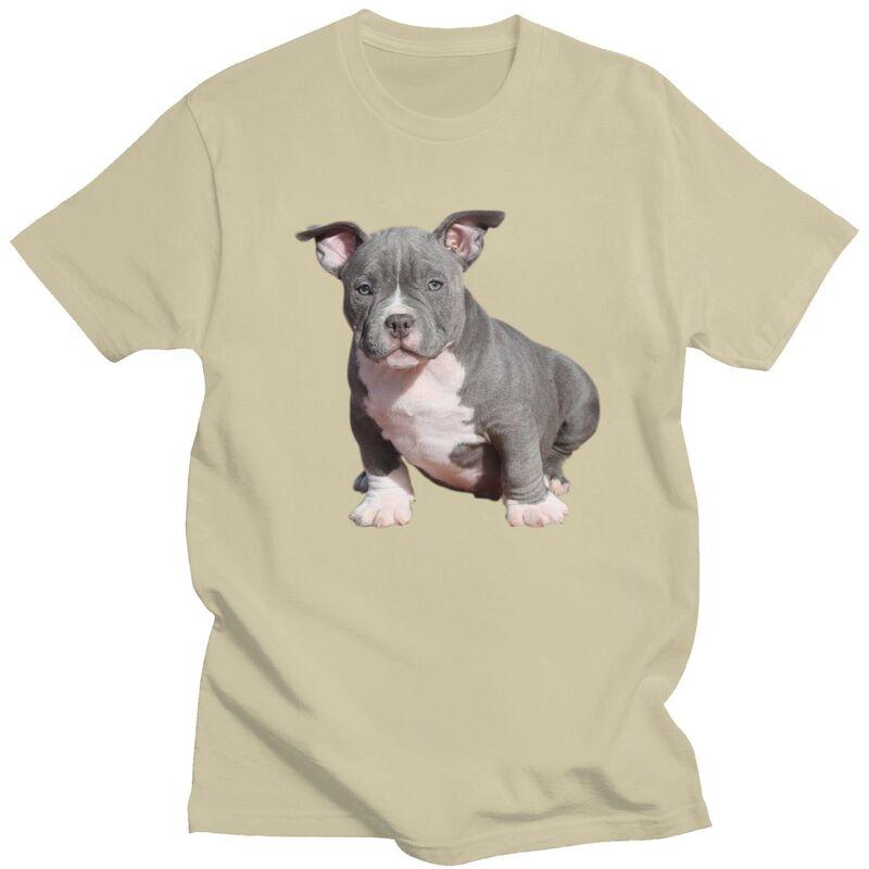 Custom American Pit Bull Terrier T Shirt Men Pure Cotton Tshirt Tees Streetwear Tshirts