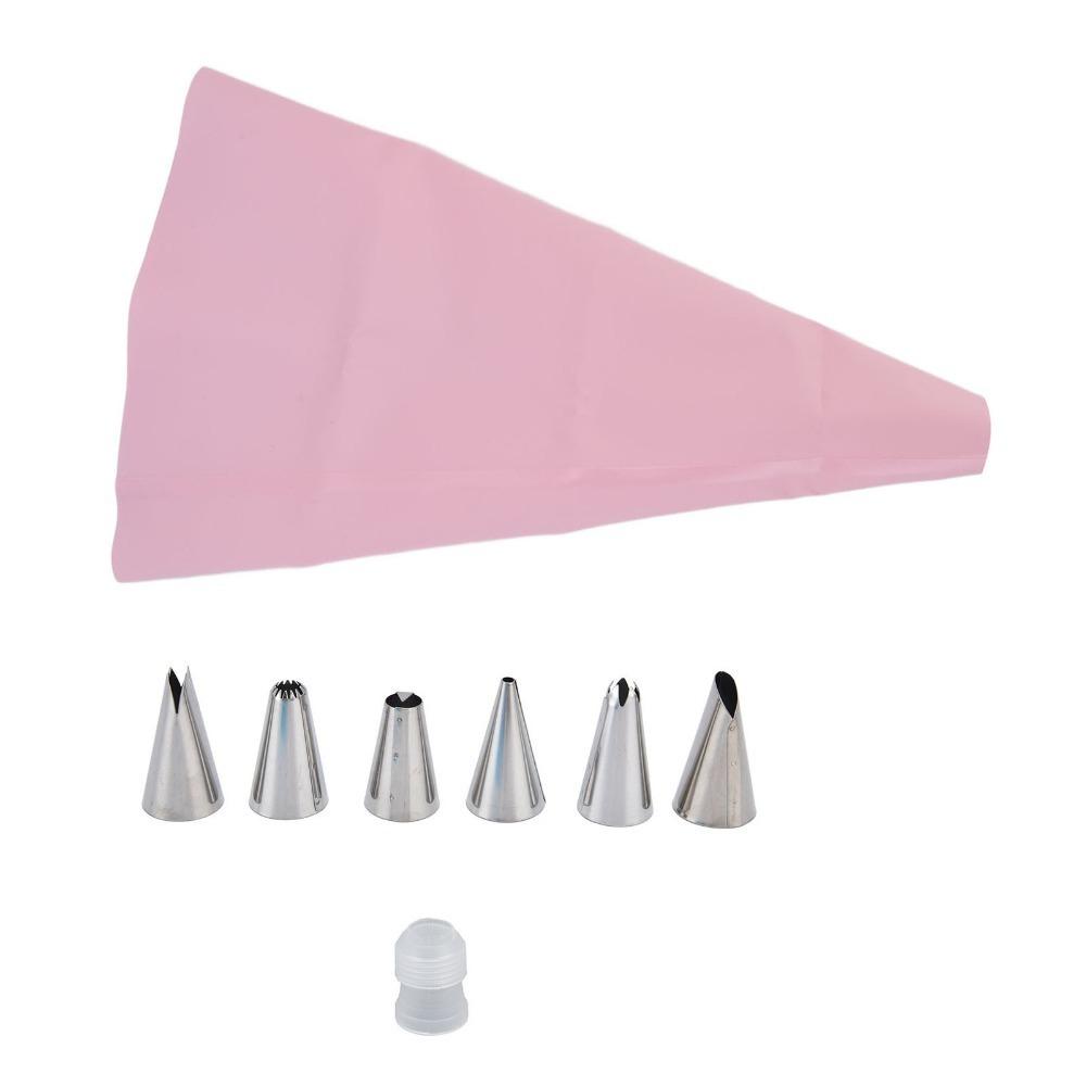 EVA Piping Bag Stainless Steel Cream Pastry Nozzle Durable Cake Decorating Kit Home Kitchen Baking