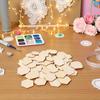 50PCS 30MM Hexagon Wood Pieces Unfinished Blank Wooden Slices Hexagon Shape Chips Embellishments for Paint or Decorate