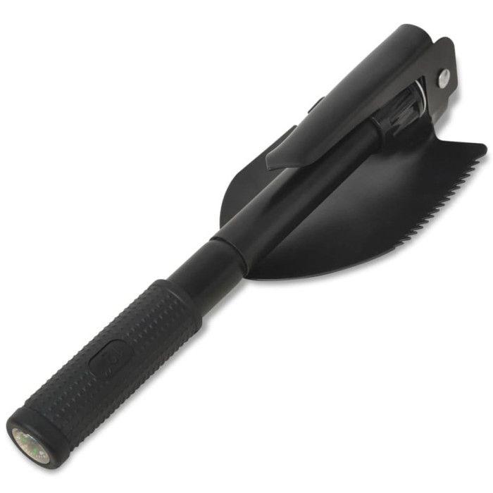 Pelle pliable - vidaXL - Multifonctionnelle - Acier au carbone - Couleur noire - Légère