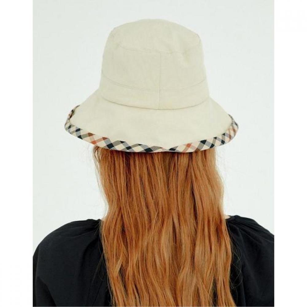 Daks Ivory Check Cotton Linen Blend Bucket Hat Dbhe2e123
