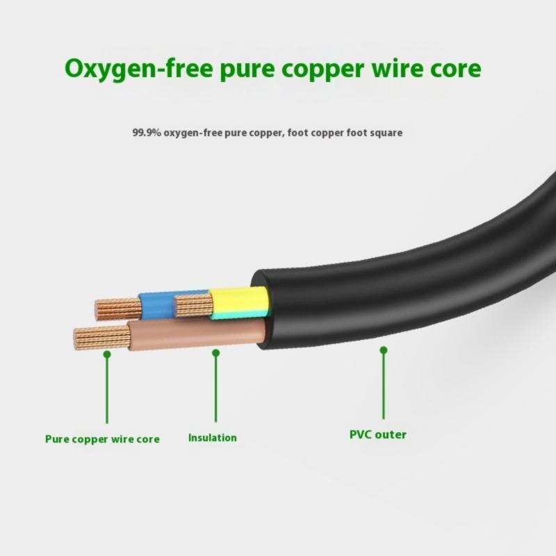 Heavy Duty 3 Prongs Plugs Power Cable Featuring 0.824mm² Coppers Wire And Plastic Housing For Home Appliances
