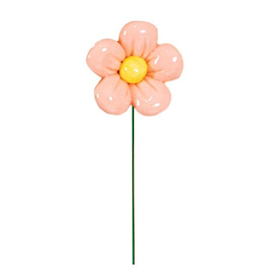 Keramisk blomma med stjälk Realistisk handgjord konstgjord blomma Hem Kontor Vardagsrum Vas Färgglad falsk blomdekoration