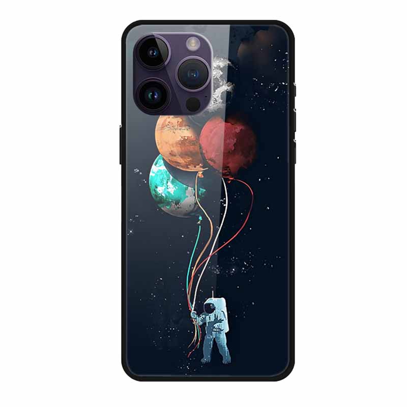 Glass Back Cover For iphone 16 Pro Max Phone Case 16Pro Max Hard Tempered Glass Case For iphone 15 Pro Max Case Soft TPU Bumper