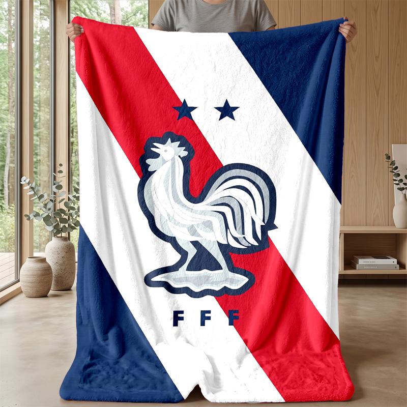 Frankreich Nationalmannschaft Thema Decke Weiche Flanelldecke Plüsch Überwurfdecke Gemütliche Sofa Bettdecke für Heimdekoration