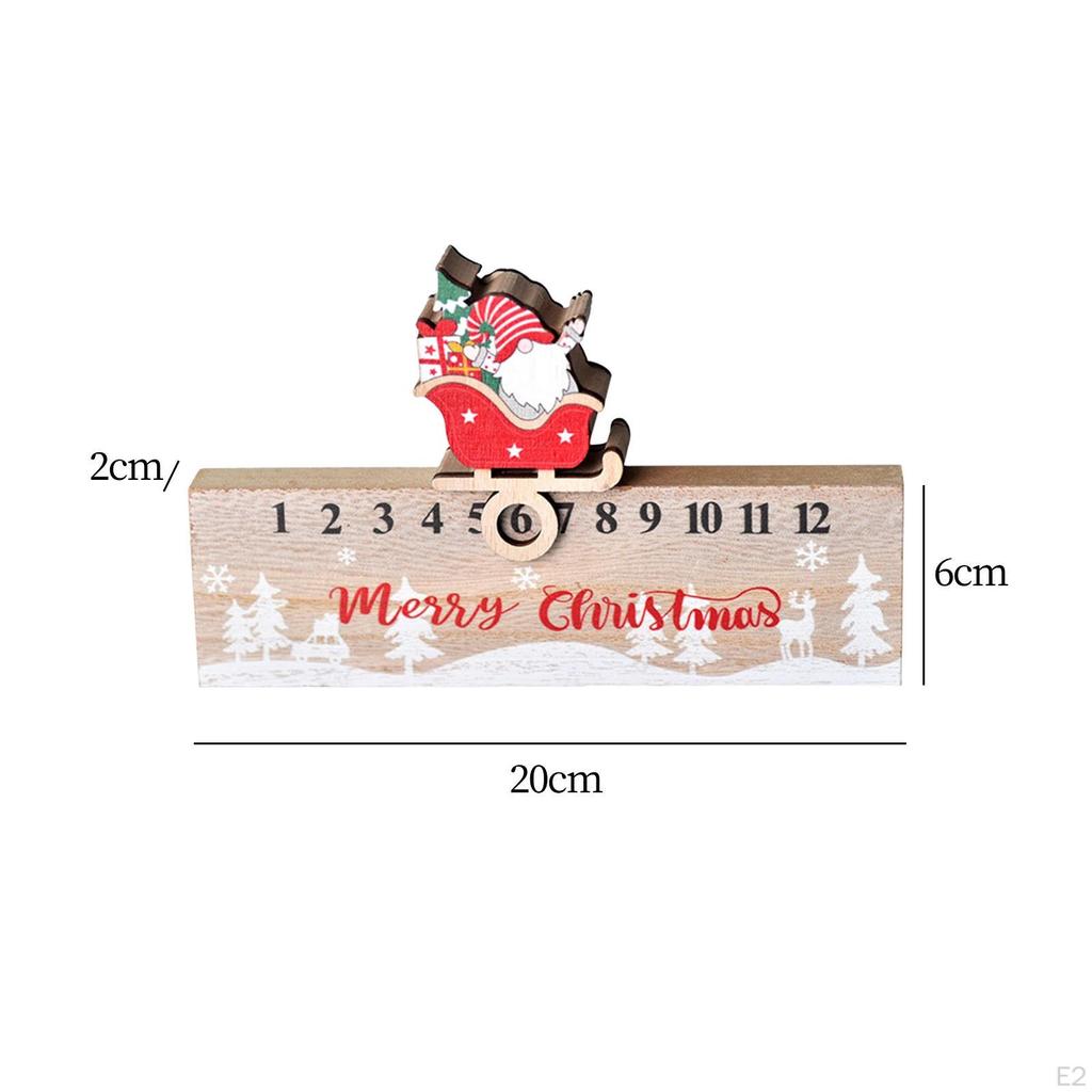 Christmas Decoration Wooden Desk Calendar Ornaments Decorative Xmas